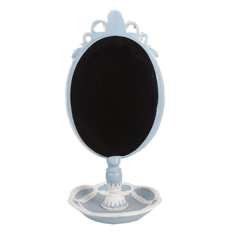 Clayre & Eef Miroir de table 14x14x28 cm Bleu Plastique
