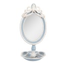 Clayre & Eef Miroir de table 14x14x28 cm Bleu Plastique