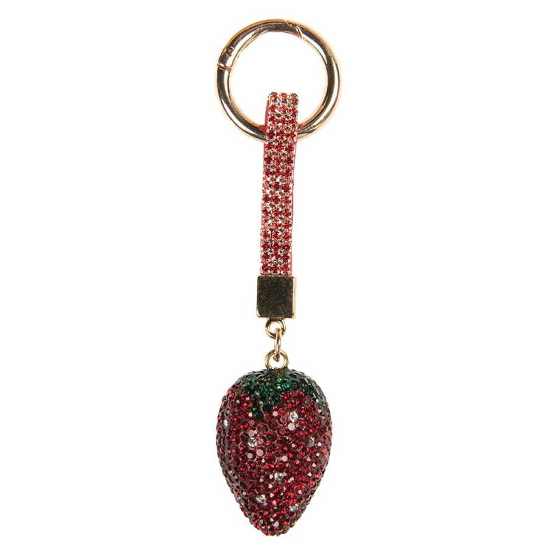 Clayre & Eef Keychain Strawberries 3x3x14 cm Red Plastic