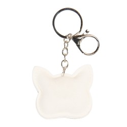 Clayre & Eef Keychain Cat 6x2x11 cm Silver colored Synthetic