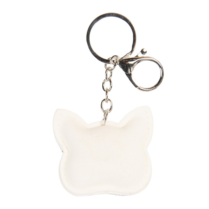 Clayre & Eef Keychain Cat 6x2x11 cm Silver colored Synthetic