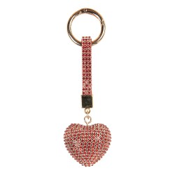 Clayre & Eef Keychain Heart 4x3x13 cm Red Plastic
