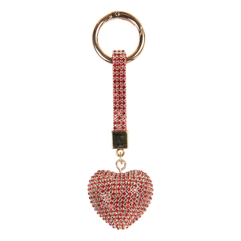 Clayre & Eef Porte-clés Coeur 4x3x13 cm Rouge Plastique
