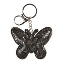 Clayre & Eef Schlüsselanhänger Schmetterling 8x2x11 cm Silberfarbig Synthetisch