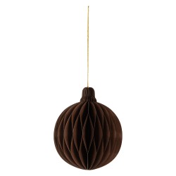 Clayre & Eef Christmas Ornament Ø 8x10 cm Brown Paper