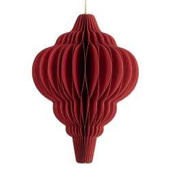 Clayre & Eef Ornamento Natalizio Ø 9x12 cm Rosso Carta