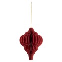 Clayre & Eef Ornamento Natalizio Ø 9x12 cm Rosso Carta