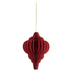 Clayre & Eef Ornamento Natalizio Ø 9x12 cm Rosso Carta