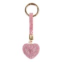 Clayre & Eef Keychain Heart 4x3x13 cm Pink Plastic
