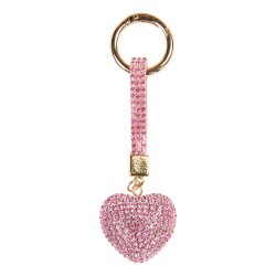 Clayre & Eef Keychain Heart 4x3x13 cm Pink Plastic