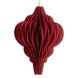 Clayre & Eef Weihnachtsanhänger Ø 7x10 cm Rot Papier