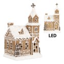 Clayre & Eef Casa di pan di zenzero con LED 14x12x23 cm Marrone Plastica