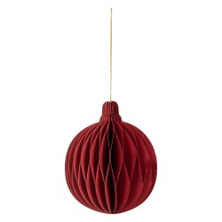 Clayre & Eef Christmas Ornament Ø 8x10 cm Red Paper