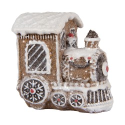 Clayre & Eef Christmas Decoration Figurine Train 5x3x5 cm Brown Plastic