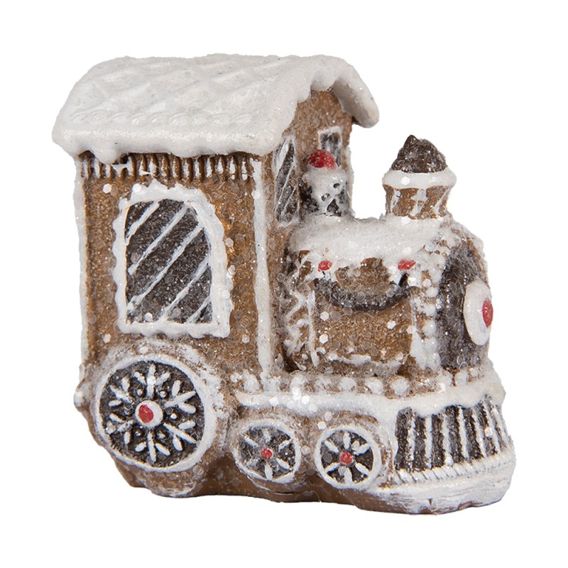 Clayre & Eef Christmas Decoration Figurine Train 5x3x5 cm Brown Plastic