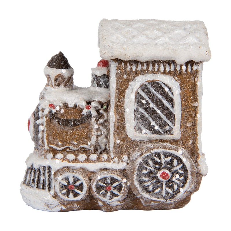 Clayre & Eef Christmas Decoration Figurine Train 5x3x5 cm Brown Plastic