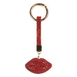 Clayre & Eef Keychain Mouth 5x2x13 cm Red Plastic