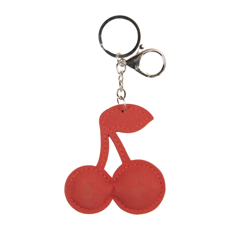 Clayre & Eef Porte-clés Cerises 7x2x13 cm Rouge Synthétique