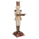 Clayre & Eef Christmas Decoration Figurine Nutcracker 18x20x61 cm Grey Plastic