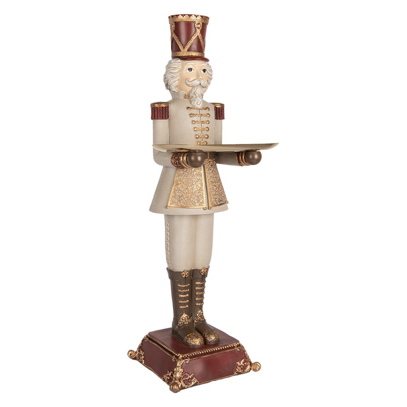 Clayre & Eef Christmas Decoration Figurine Nutcracker 18x20x61 cm Grey Plastic