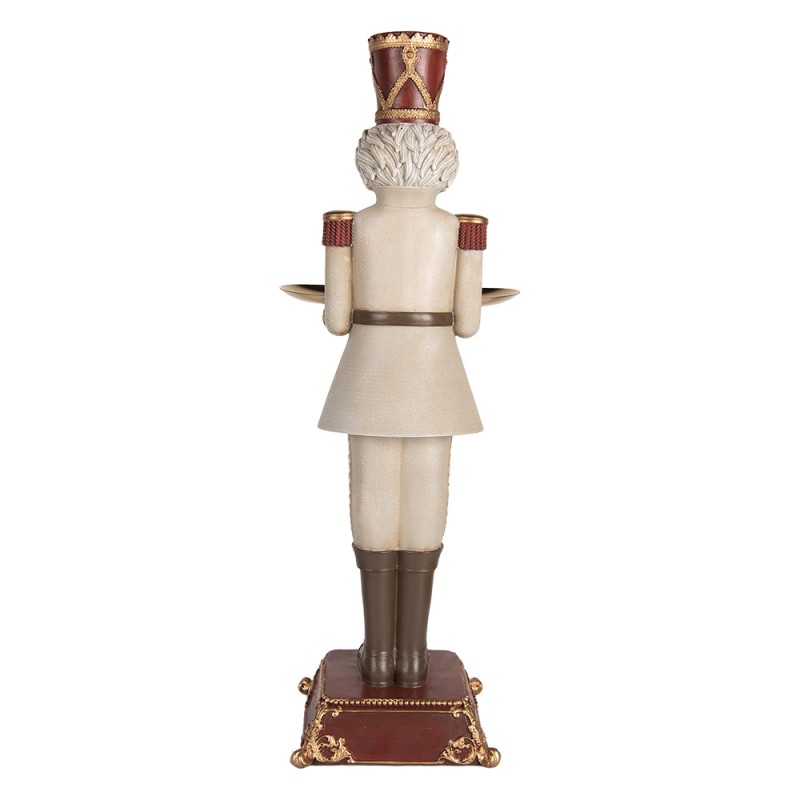 Clayre & Eef Christmas Decoration Figurine Nutcracker 18x20x61 cm Grey Plastic