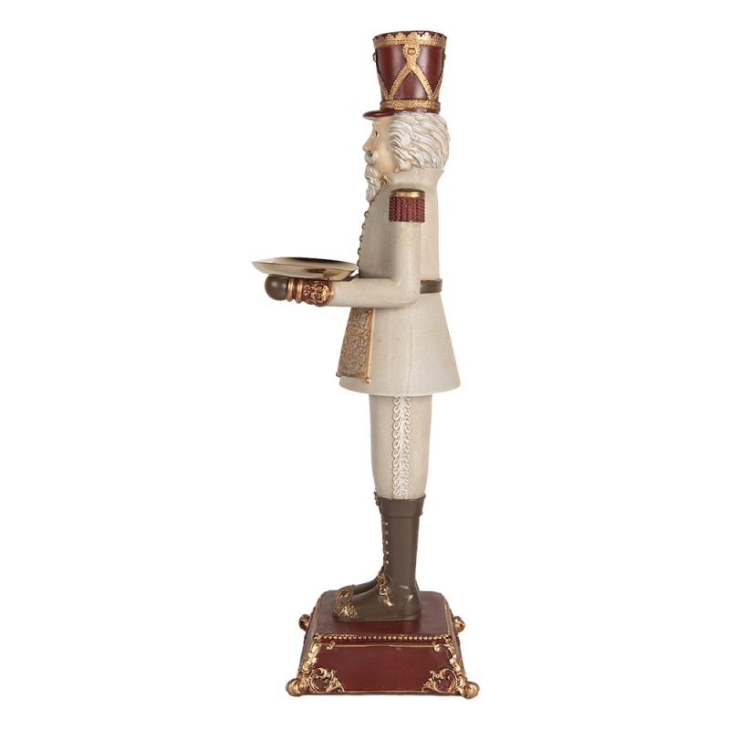 Clayre & Eef Christmas Decoration Figurine Nutcracker 18x20x61 cm Grey Plastic