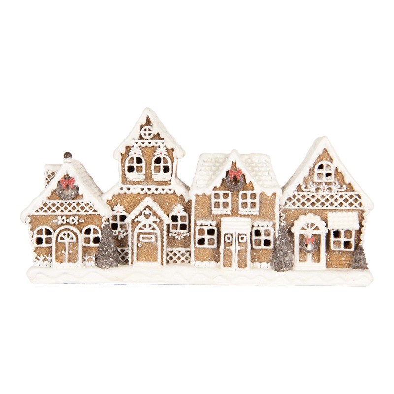 Clayre & Eef Gingerbread house 25x6x13 cm Brown Plastic