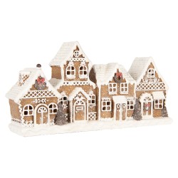 Clayre & Eef Gingerbread house 25x6x13 cm Brown Plastic