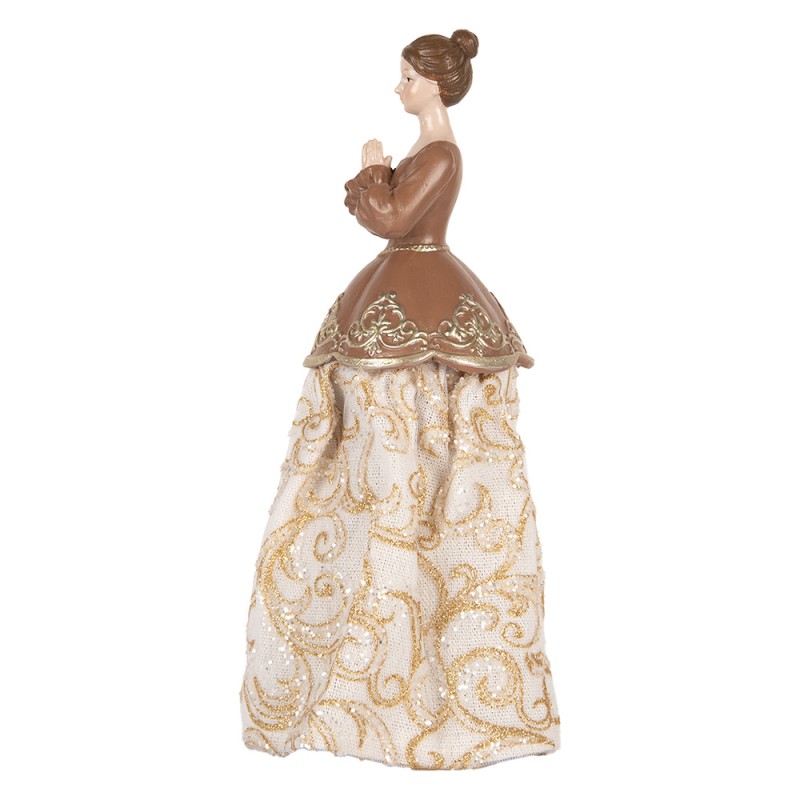Clayre & Eef Statuetta decorativa Donna 8x7x23 cm Beige Plastica