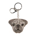 Clayre & Eef Sleutelhanger Hond 7x2x12 cm Zilverkleurig Synthetisch