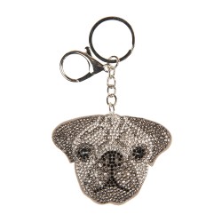 Clayre & Eef Keychain Dog 7x2x12 cm Silver colored Synthetic
