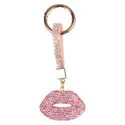 Clayre & Eef Keychain Mouth 5x2x13 cm Pink Plastic