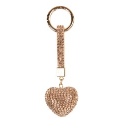 Clayre & Eef Keychain Heart 4x3x13 cm Gold colored Plastic
