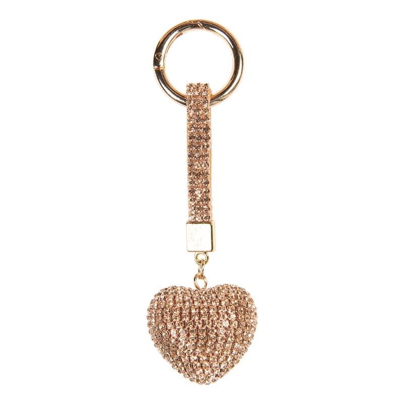 Clayre & Eef Portachiavi Cuore 4x3x13 cm Color oro Plastica