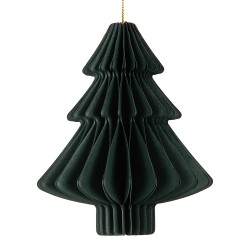 Clayre & Eef Christmas Ornament Ø 9x10 cm Green Paper