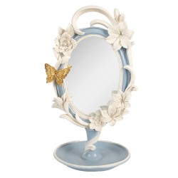 Clayre & Eef Miroir de table 16x14x27 cm Bleu Plastique