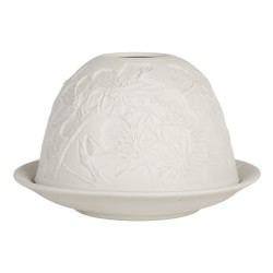 Clayre & Eef Tealight Holder Ø 12x8 cm White Porcelain