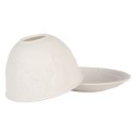 Clayre & Eef Portacandela Ø 12x8 cm Bianco Porcellana