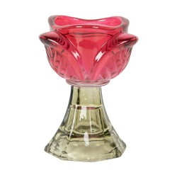 Clayre & Eef Portacandela Ø 7x10 cm Rosa Vetro