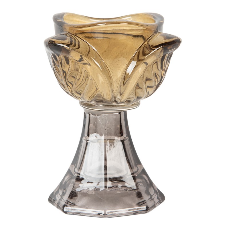 Clayre & Eef Teelichthalter Ø 7x10 cm Gelb Glas