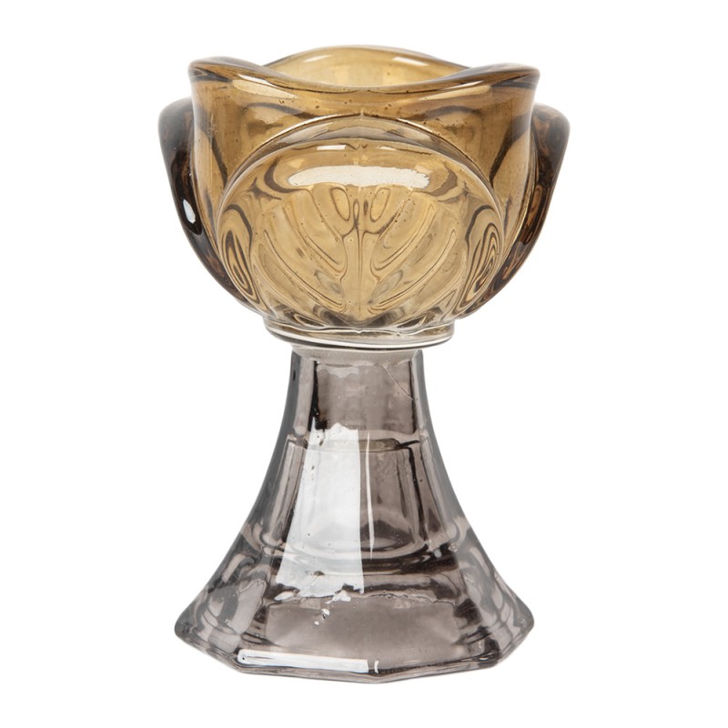 Clayre & Eef Teelichthalter Ø 7x10 cm Gelb Glas