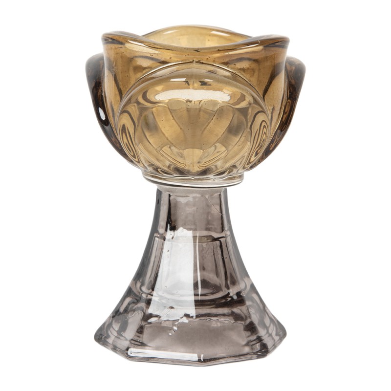 Clayre & Eef Teelichthalter Ø 7x10 cm Gelb Glas
