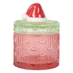 Clayre & Eef Storage Jar Ø 9x12 cm Red Glass