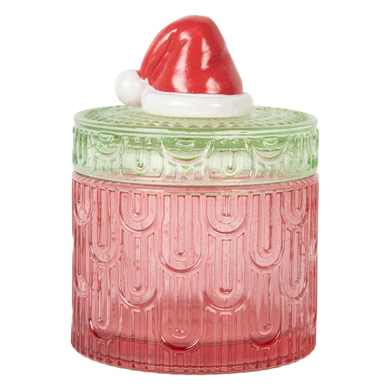 Clayre & Eef Storage Jar Ø 9x12 cm Red Glass