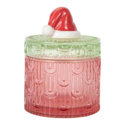 Clayre & Eef Storage Jar Ø 9x12 cm Red Glass