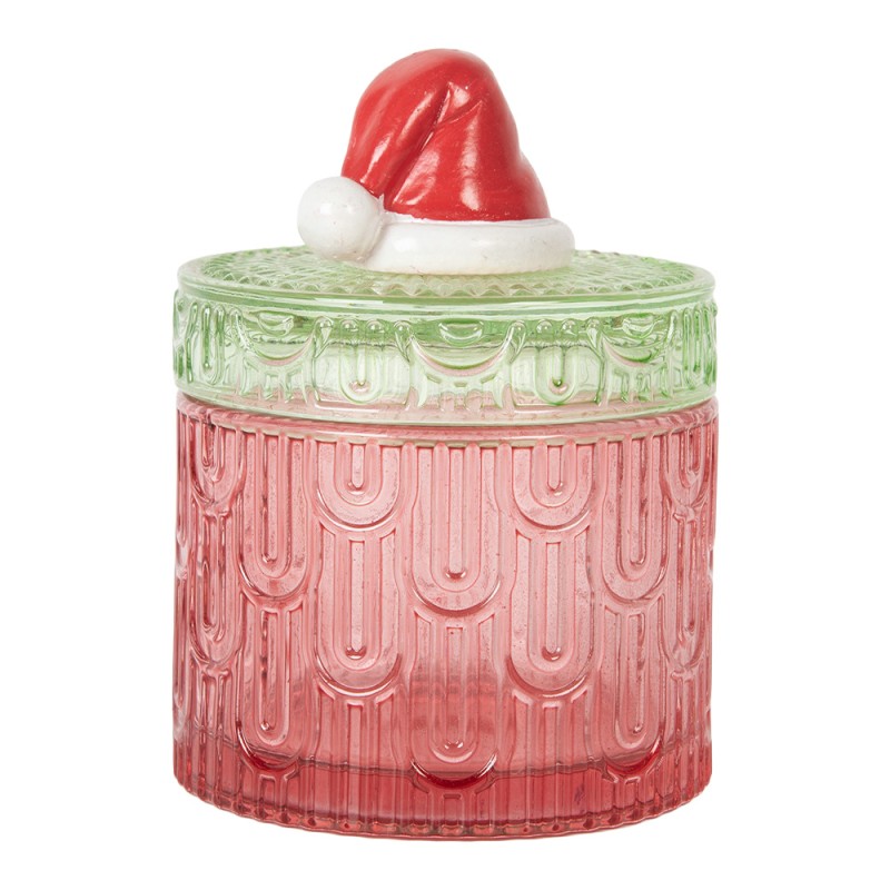 Clayre & Eef Storage Jar Ø 9x12 cm Red Glass