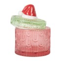 Clayre & Eef Storage Jar Ø 9x12 cm Red Glass