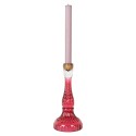 Clayre & Eef Candelabro Ø 10x22 cm Rosa Vetro