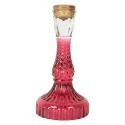 Clayre & Eef Candelabro Ø 9x17 cm Rosa Vetro