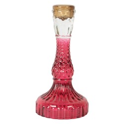 Clayre & Eef Candelabro Ø 9x17 cm Rosa Vetro